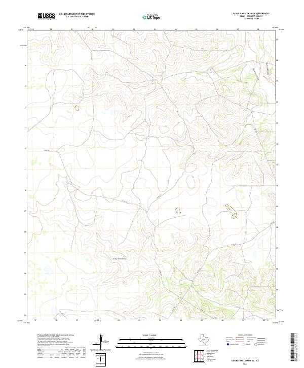 Double Mill Draw SE, TX — USGS 7.5-minute topo (2022)