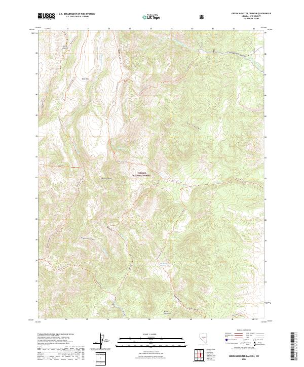 Green Monster Canyon, NV — USGS 7.5-minute topo (2021)