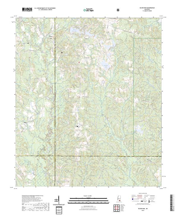 Silver Run, MS — USGS 7.5-minute topo (2024)