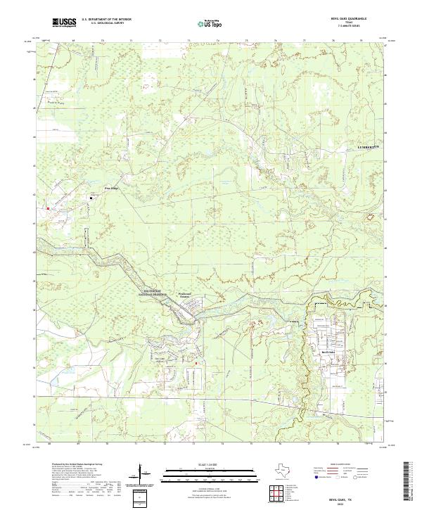 Bevil Oaks, TX — USGS 7.5-minute topo (2022)