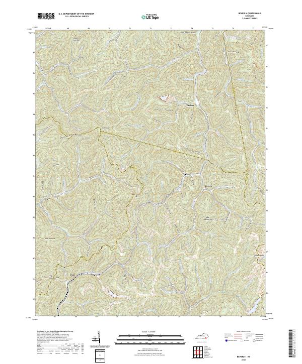 Beverly, KY — USGS 7.5-minute topo (2022)