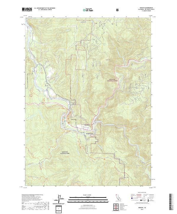 Hiouchi, CA — USGS 7.5-minute topo (2021)