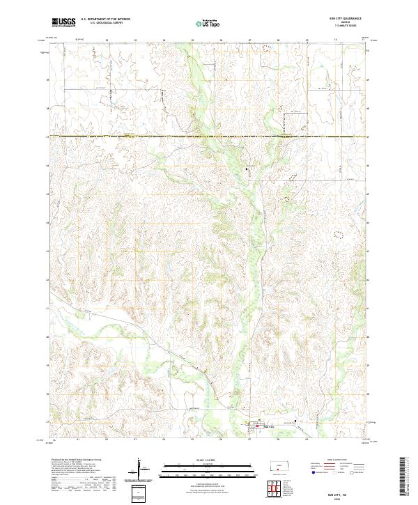 Sun City, KS — USGS 7.5-minute topo (2022)