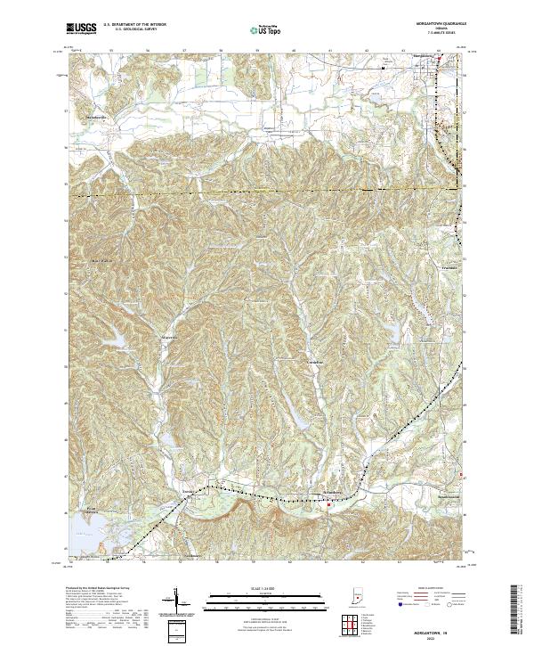 Morgantown, IN — USGS 7.5-minute topo (2022)