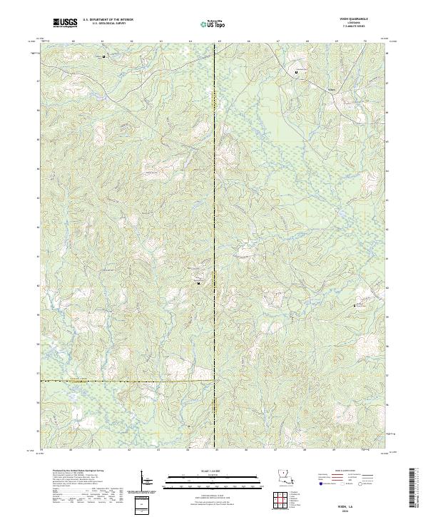 Vixen, LA — USGS 7.5-minute topo (2024)
