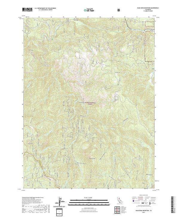 Blue Nose Mountain, CA — USGS 7.5-minute topo (2021)