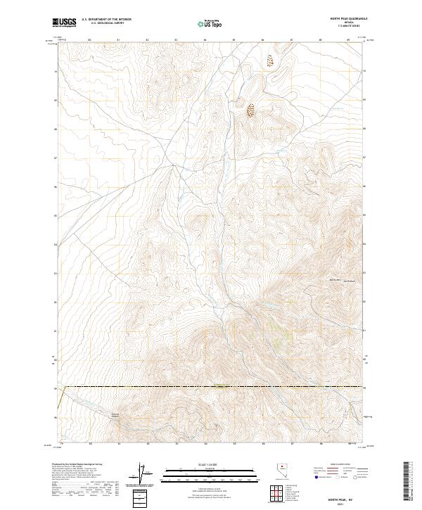 North Peak, NV — USGS 7.5-minute topo (2021)