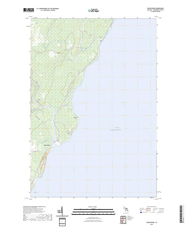 Cedar River, MI — USGS 7.5-minute topo (2023)