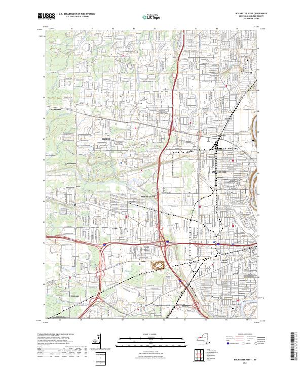 Rochester West, NY — USGS 7.5-minute topo (2023)