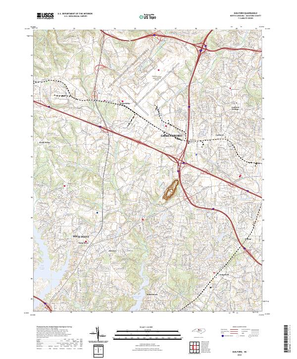 Guilford, NC — USGS 7.5-minute topo (2022)