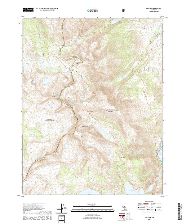 Koip Peak, CA — USGS 7.5-minute topo (2021)
