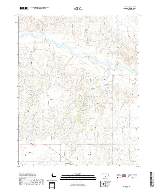 Gate NW, OK — USGS 7.5-minute topo (2022)