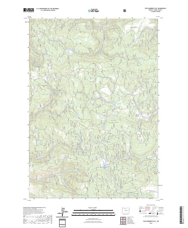 Five Hundred Flat, OR — USGS 7.5-minute topo (2023)