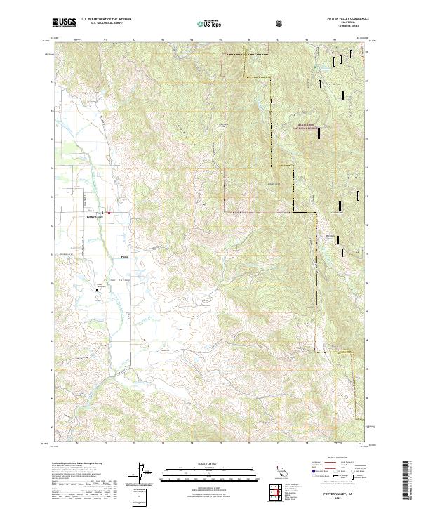 Potter Valley, CA — USGS 7.5-minute topo (2021)