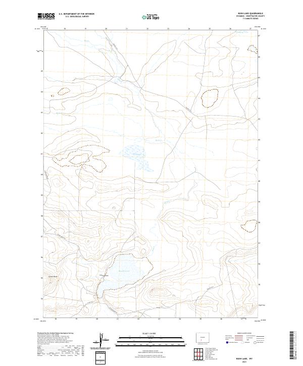 Bush Lake, WY — USGS 7.5-minute topo (2021)