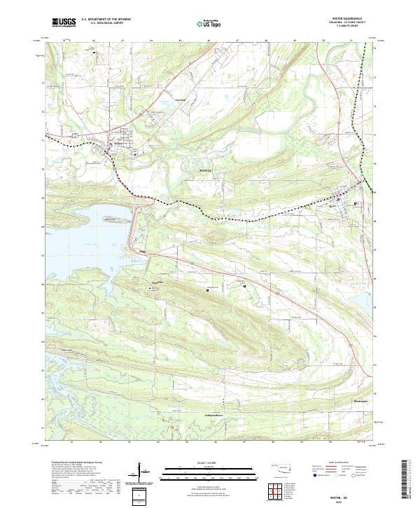 Wister, OK — USGS 7.5-minute topo (2022)