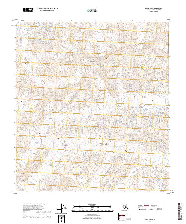 Denali B-1 SE, AK — USGS 7.5-minute topo (2023)