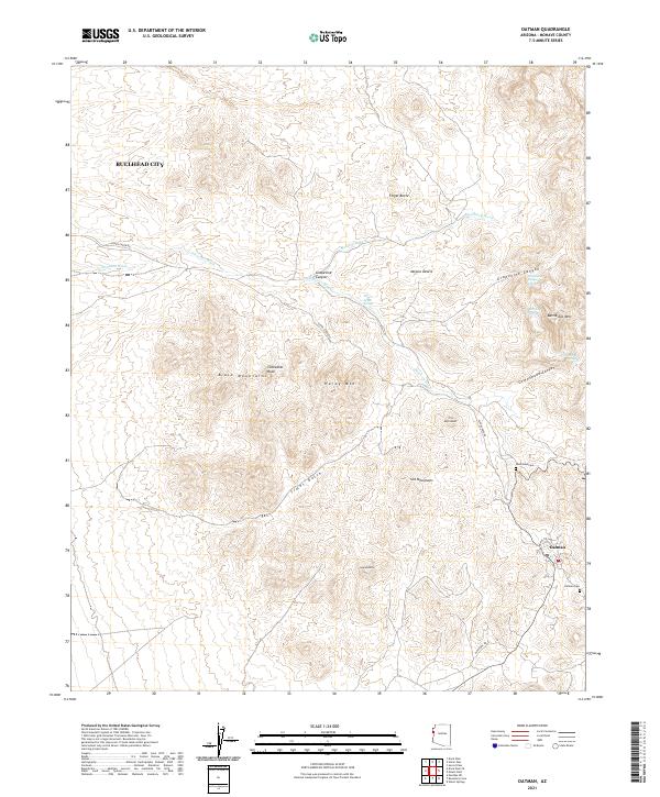 Oatman, AZ — USGS 7.5-minute topo (2021)