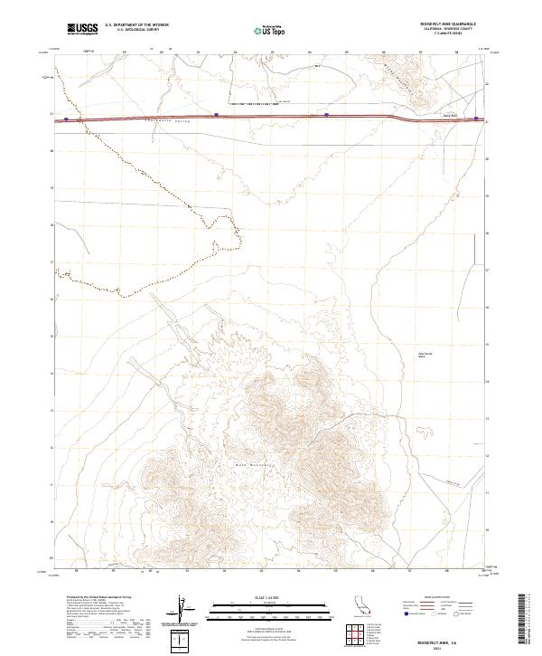 Roosevelt Mine, CA — USGS 7.5-minute topo (2021)
