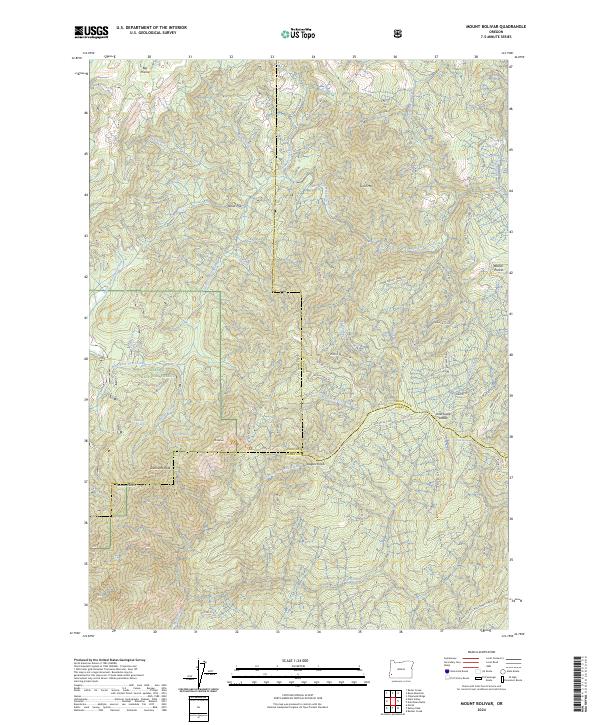 Mount Bolivar, OR — USGS 7.5-minute topo (2024)