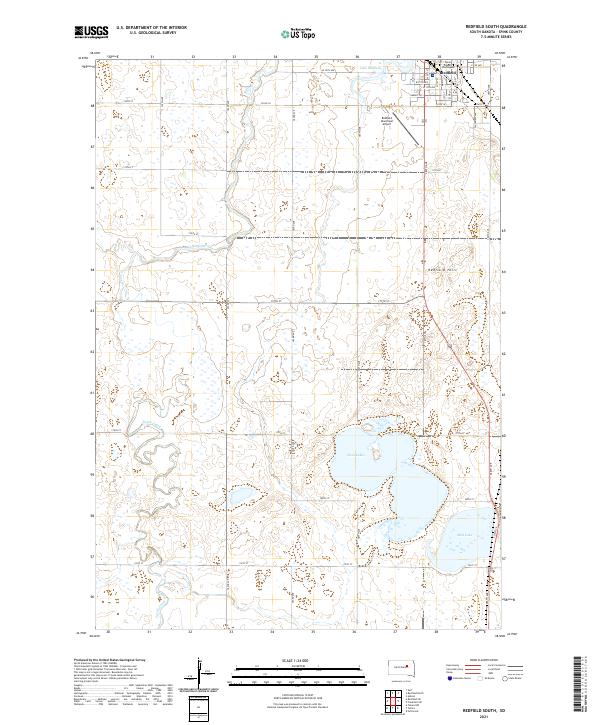Redfield South, SD — USGS 7.5-minute topo (2021)