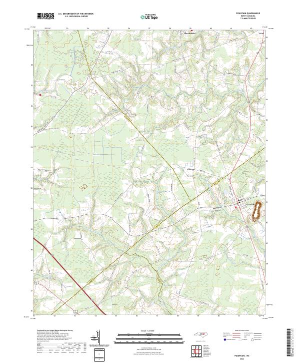 Fountain, NC — USGS 7.5-minute topo (2022)