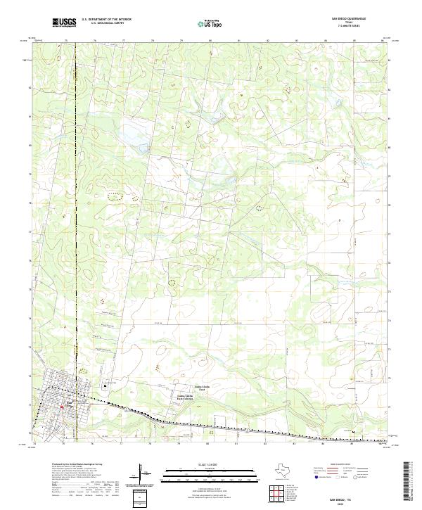 San Diego, TX — USGS 7.5-minute topo (2022)