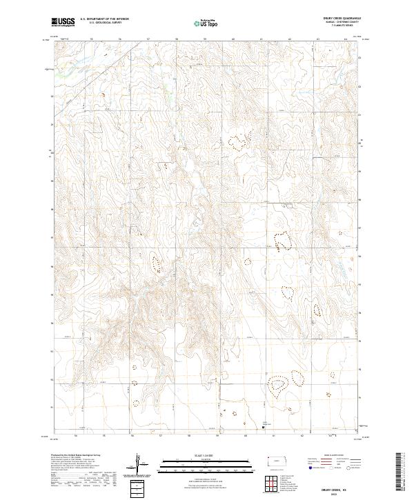 Drury Creek, KS — USGS 7.5-minute topo (2022)