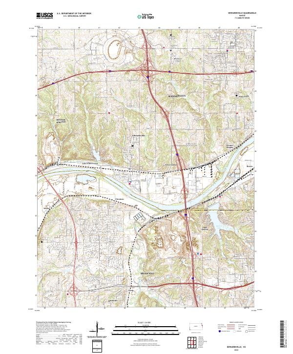 Edwardsville, KS — USGS 7.5-minute topo (2022)