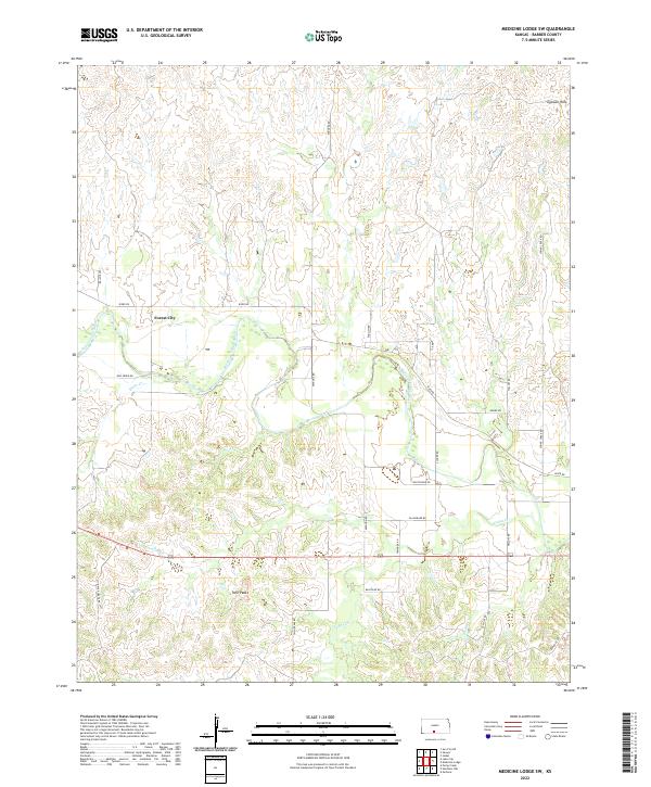 Medicine Lodge SW, KS — USGS 7.5-minute topo (2022)
