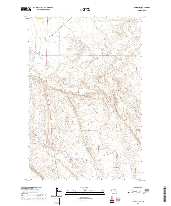 Lake Mason NE, MT — USGS 7.5-minute topo (2024)