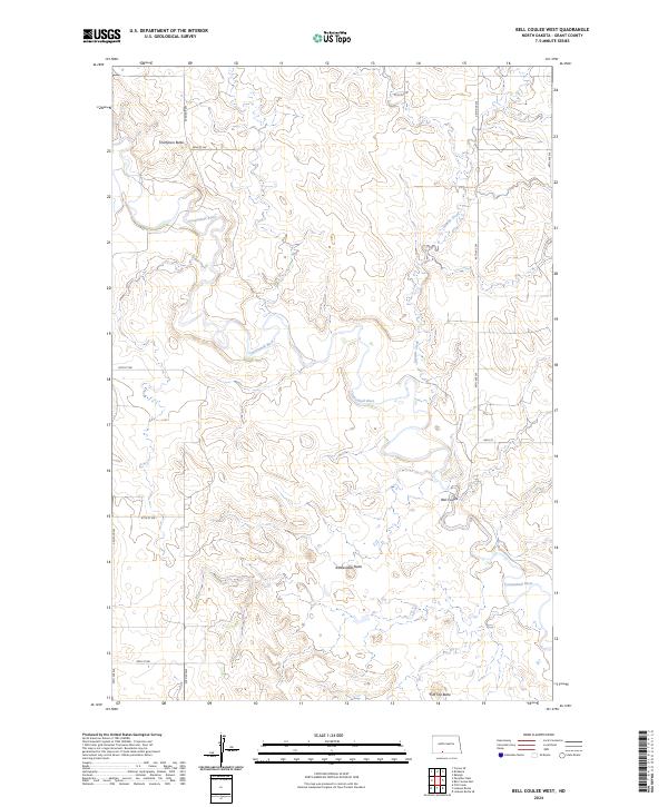 Bell Coulee West, ND — USGS 7.5-minute topo (2024)