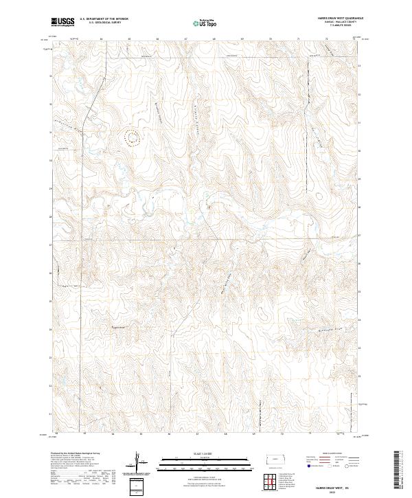 Harris Draw West, KS — USGS 7.5-minute topo (2022)