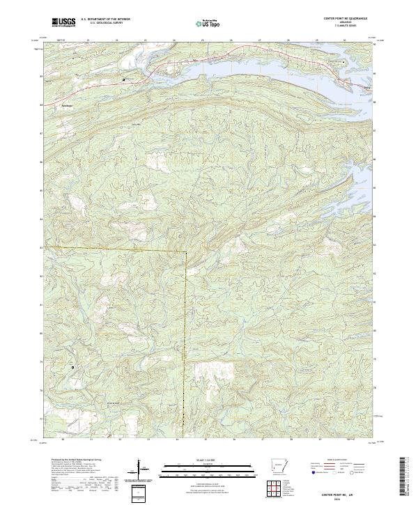 Center Point NE, AR — USGS 7.5-minute topo (2024)
