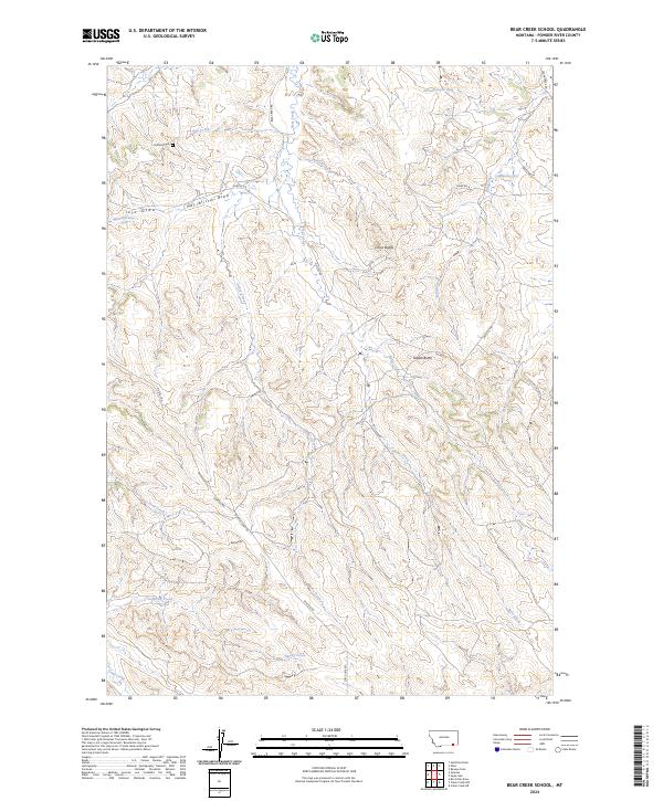 Bear Creek School, MT — USGS 7.5-minute topo (2024)