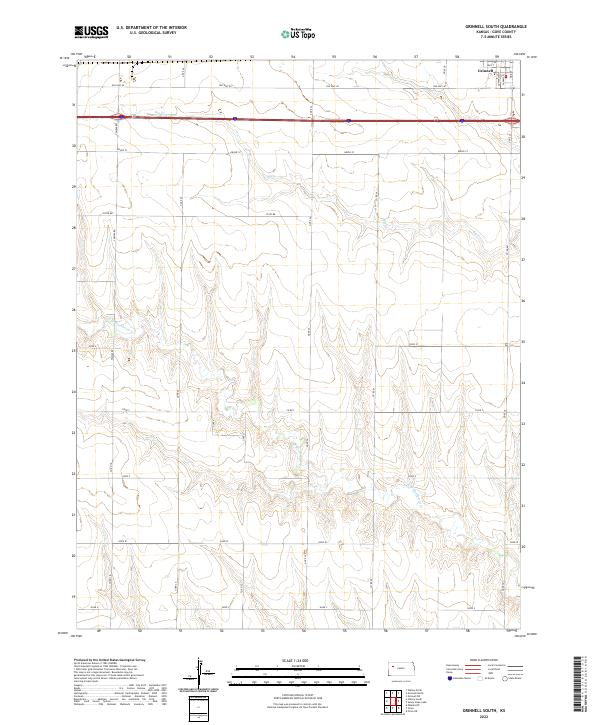 Grinnell South, KS — USGS 7.5-minute topo (2022)