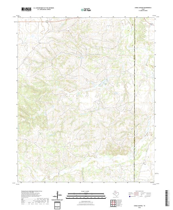 China Canyon, TX — USGS 7.5-minute topo (2022)