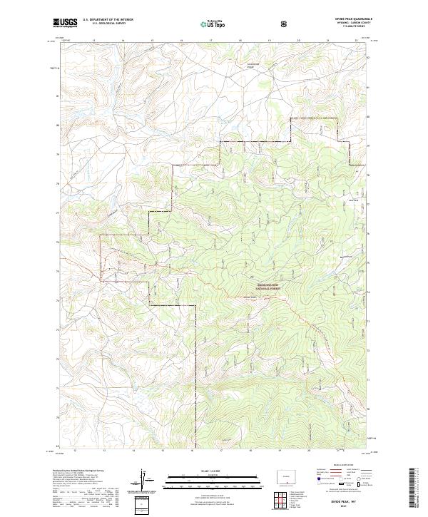 Divide Peak, WY — USGS 7.5-minute topo (2021)