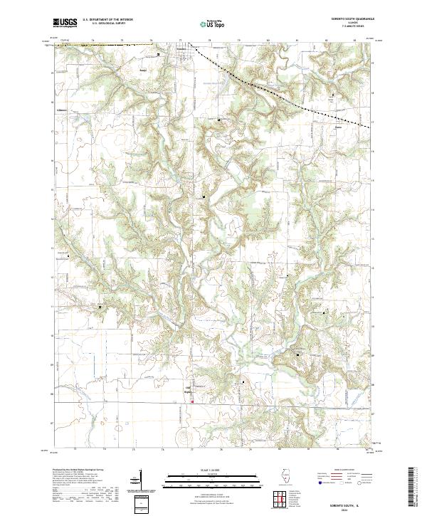 Sorento South, IL — USGS 7.5-minute topo (2024)