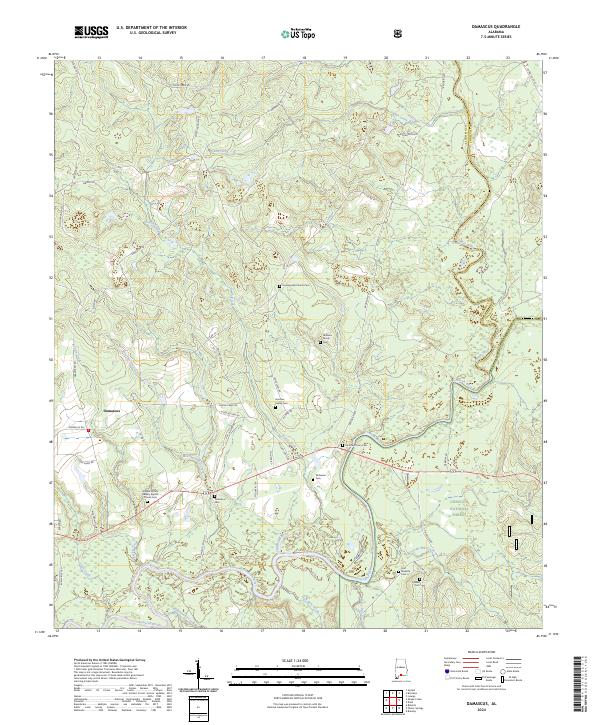 Damascus, AL — USGS 7.5-minute topo (2024)
