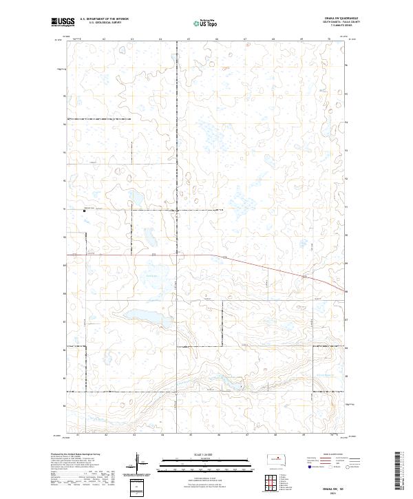 Onaka SW, SD — USGS 7.5-minute topo (2021)