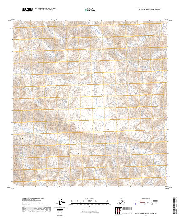 Talkeetna Mountains B-4 SW, AK — USGS 7.5-minute topo (2023)