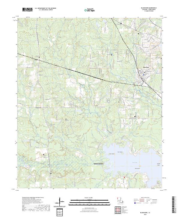 Blanchard, LA — USGS 7.5-minute topo (2024)