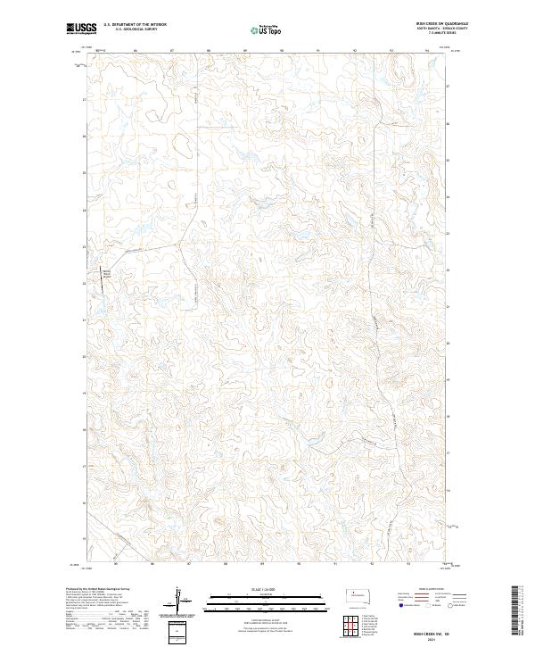 Irish Creek SW, SD — USGS 7.5-minute topo (2021)