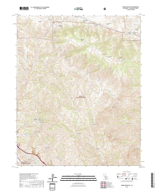 Liebre Mountain, CA — USGS 7.5-minute topo (2022)