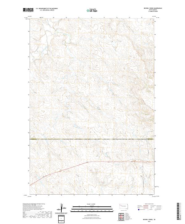 Beverly Creek, SD — USGS 7.5-minute topo (2021)