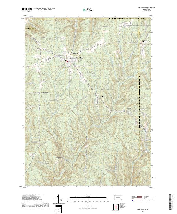 Pleasantville, PA — USGS 7.5-minute topo (2023)