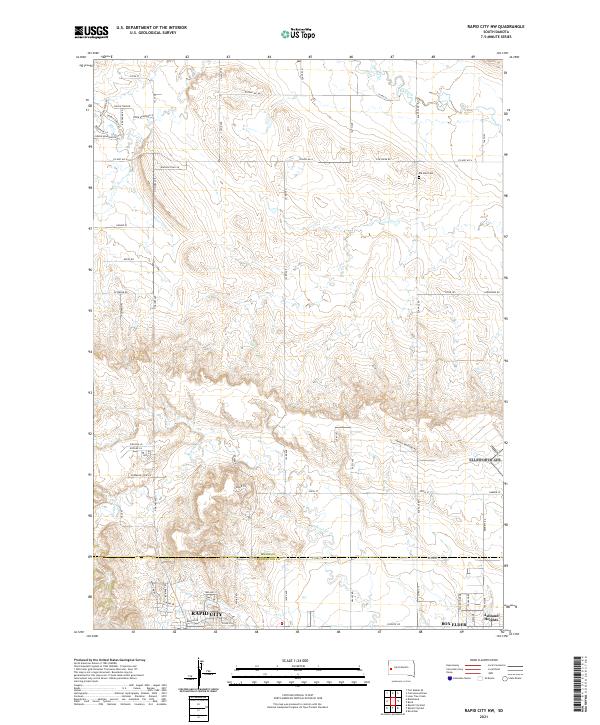 Rapid City NW, SD — USGS 7.5-minute topo (2021)