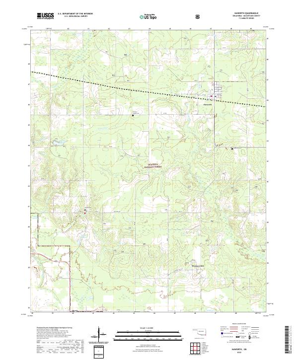 Haworth, OK — USGS 7.5-minute topo (2022)