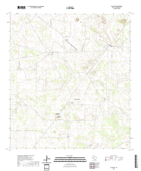 La Gloria, TX — USGS 7.5-minute topo (2022)